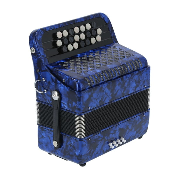 Acordeón Bling Bling 22 teclas 8 bajos profesional con bolsa de almacenamiento azul oscuro