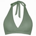 thumbnail image 3 of HCNTES Women's Halter Bikini Top Only Push Up Padded Swimsuit Top V Neck Twist Front Bathing Suit Tops Removable Bra Summer AG,XXL, 3 of 9