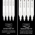 thumbnail image 2 of Rotuladores de pintura acrílica blanca SFAIH - Paquete de 8 rotuladores de punta media de 2-3 mm y extrafino de 0,7 mm para pintura rupestre, madera, metal, tela, plástico, lienzo, vidrio, cerámica y, 2 of 9