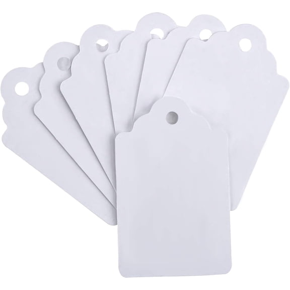 Price Tags Without String, White Pricing Tags for Tagging Gun, Marking Merchandise Unstrung Tag for Gift Jewelry Clothing Shoes Yard Sale Garage Supplies