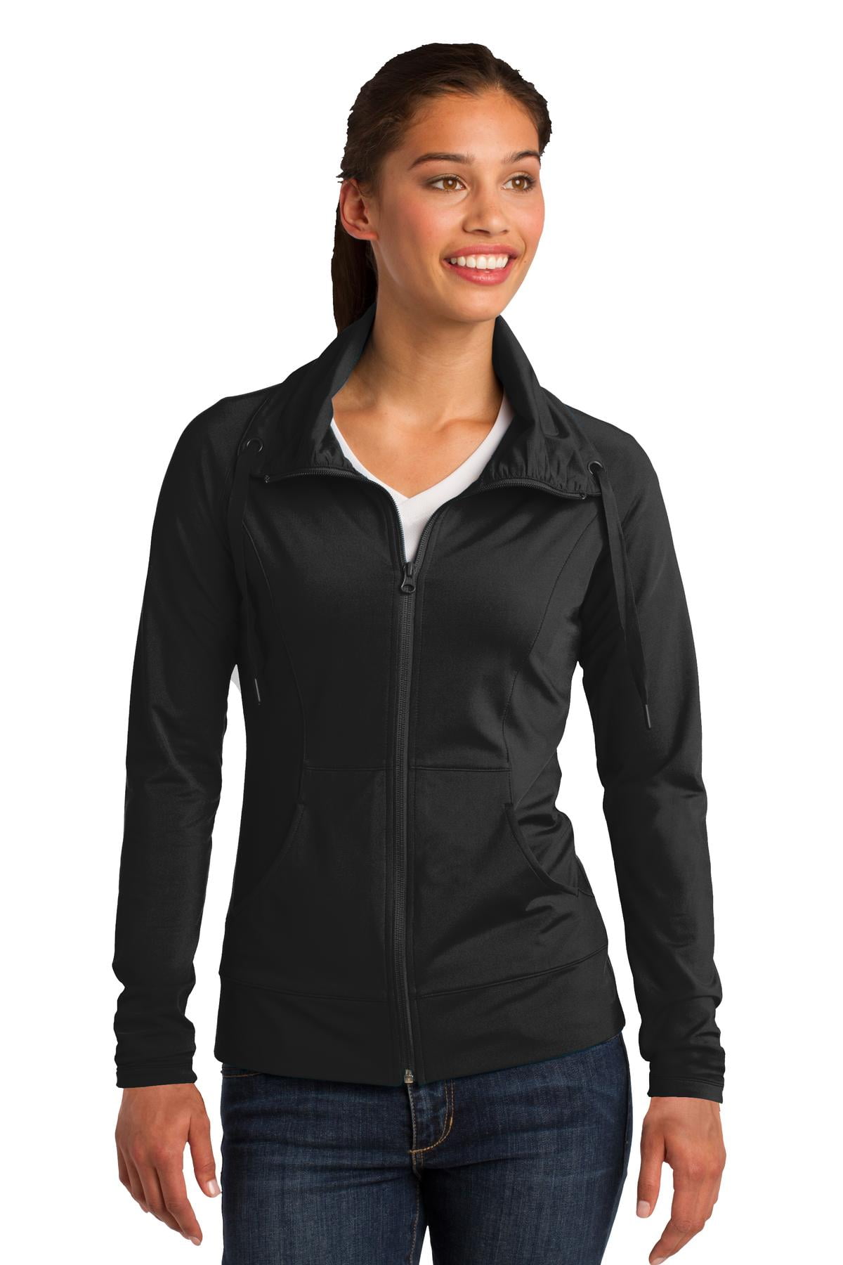 Black LAST ONES Ladies Zip Jacket Hoodie Activewear Sports Loungewear 0158 