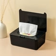 thumbnail image 4 of Btomtd Rectangle Multifuctional Tissue Box Cover with Filp Lid Tissue Box Holder for Bathroom Kitchen Bedroom Countertops, Black, 4 of 6