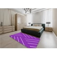 thumbnail image 5 of Ahgly Company Machine Washable Indoor Square Transitional Neon Purple Area Rugs, 5' Square, 5 of 7