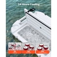thumbnail image 3 of VEVOR Floating Cooler, 40 QT Floating Ice Chest with Dry Storage & Tow Rope, Premium LLDPE Amphibious Drink Cooler for Water & Land, Cruise Smoothly Stable on Lake, River, Pool, Beach, Kayak, White, 3 of 9