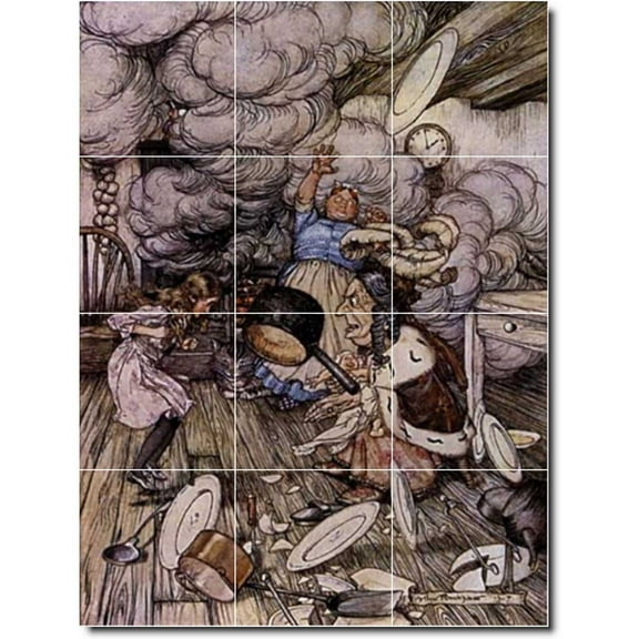 Ceramic Tile Mural-Arthur Rackham Illustration Painting 7. 12.75" w x 17" h using (12) 4.25 x 4.25 ceramic tiles
