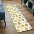 thumbnail image 3 of Runner Rug 2 x 6 Ft, Yellow Orange Moroccan Washable Non-Slip Floor Mat for Kitchen Hallway/Entryway, Vintage Boho Geometric Pattern Gray Long Kitchen Runner Area Rugs for Living Room, Low-Profile, 3 of 8