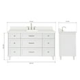 thumbnail image 4 of ARIEL Monroe 61 Inch Single Rectangle Sink Bathroom Vanity With Pure White Quartz Countertop 1.5 Inch Edge In White, 4 of 7