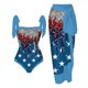 thumbnail image 1 of Gibobby Conjunto de traje de baño de bikini Traje de baño de mujer con tapa Sporlike Cintura alta Dos piezas Push Up Tropical Monokini Traje de baño de m(Azul,M), 1 of 2