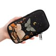 thumbnail image 2 of SEANATIVE Sunglasses Case Dual Compartment Eyeglasses Case Soft Lightweight Zipper Glasses Pouch Shockproof Portable Eyewear Bag Waterproof Glasses Organizer, Butterfly Moon Book Print Black, 2 of 7