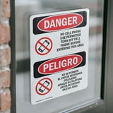 (2 Pack) No Cell Phone Use In Area Bilingual OSHA Danger Sign - Walmart.com