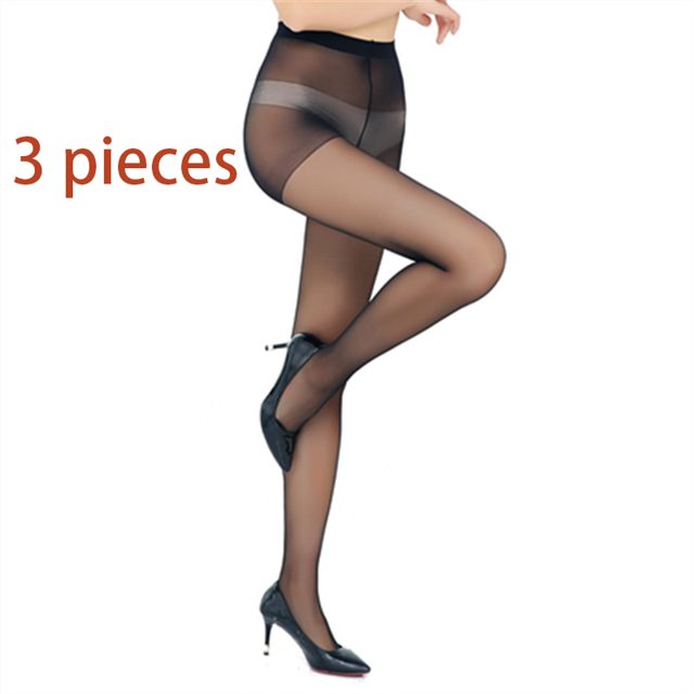 Medias sexys de seda negra jk para mujer, calcetines de piña totalmente cortados de terciopelo invisible ultrafino, pantimedias (negro)
