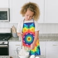 thumbnail image 4 of Colorful Rainbow Tie Dye Spiral Pattern Kids Aprons for Girls and Boys,Adjustable Neck Strap Toddler Aprons for Kids Cooking Baking, 4 of 6