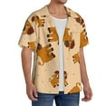 thumbnail image 2 of PAYOHTO Cartoon Buffalo Mens Hawaiian Casual Short-sleeved Shirt Tropical Summer Beach Button Down Shirts, 2 of 7