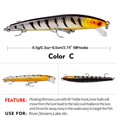 thumbnail image 4 of 10 Uds. Cebo falso Crankbait con anzuelos 8,5g/9,5 cm para aparejos de pesca de Lucio, 4 of 9