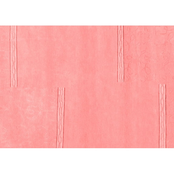 Ahgly Company Machine Washable Indoor Rectangle Solid Red Modern Area Rugs, 5' x 8'