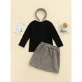 thumbnail image 4 of Qiylii Baby Girl Clothes Set Long Sleeve Tops Plaid Skirt Half Dress Headband, 4 of 8