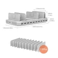 thumbnail image 6 of UNITEK 60W 10 Port USB Charging Station for Multiple Devices, Fast Charging Dock Organizer with QC 3.0 and SmartIC Charging Stand (UL Certified), White, 6 of 6