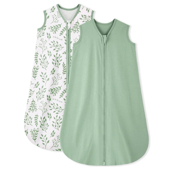 YOOFOSS Baby Sleep Sack 6-12 Months Wearable Blanket for Babies 100% Organic Cotton 2-Way Zipper TOG 0.5 Toddler Sleeping Sack 2 Pack, Sleep Sacks