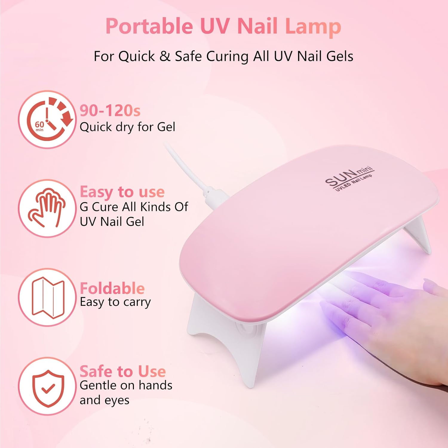 Nail Kit for Beginners with Everything: Professional Nail Acrylic Powder Liquid Set with Practice Hand Drill U V Light in Cosmetic Bag for Women Salon Home (Pink)