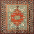 thumbnail image 1 of Ahgly Company Machine Washable Indoor Square Traditional Brown Red Area Rugs, 3' Square, 1 of 7