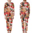 thumbnail image 2 of Renewold Santa Hat Cat Theme Sleepwear for Girls Boys Christmas Nightgown Pajama Comfortable Top & Pants Set with Pockets 2 PCS Athletic Clothing Loungewear Size 11-12, 2 of 5
