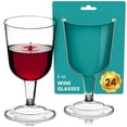 thumbnail image 5 of DecorRack 24 Plastic Wine Glasses, 6 oz Clear Reusable Party Cups, Durable BPA Free Shatterproof Drinkware for Weddings, Parties and Outdoor Use (Pack of 24), 5 of 7