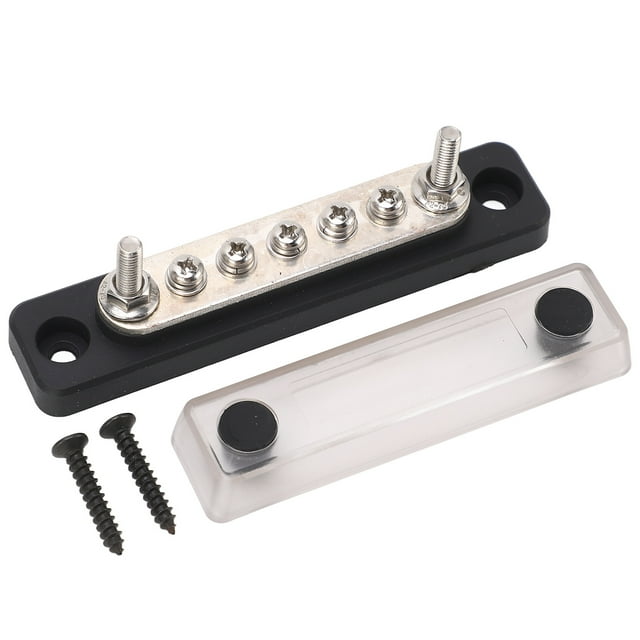 Barra colectora de 5 postes, módulo resistente, 2 terminales M5, barra colectora de bloque de distribución de energía para RV 48VDC 100A