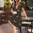 thumbnail image 3 of Easygdp Boho Owl para Vestido Transpirable de Mujer, Vestido Suelto de Manga Corta con Pliegues y Bolsillos para el Verano, 3 of 6