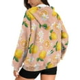thumbnail image 5 of SCRAWLGOD Lemon Flower Womens Hoodies Zip Up Lightweight Sweaters for Women Plus Size S Long Sleeve Women Oversized Sweatshirt Soft Activewear Women Jacket for Picnic, 5 of 7