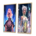 thumbnail image 3 of Designart "Glorious Cyberpunk Divinity in Urban Tokyo V" Cyberpunk Woman Framed Wall Art Set Of 2 - Glam Blue Frame Gallery Set For Office Decor, 3 of 6