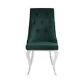 thumbnail image 2 of Bowery Hill Glam Side Chair (Set-2) in Green Fabric and Stainless Steel, 2 of 5