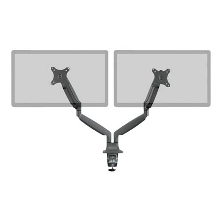 UPC: 0889028036266 | Monoprice Workstream – Mounting kit – full-motion adjustable arm – for 2 LCD displays – steel  high-grade aluminum – black – screen size: 15 -34  – desk-mountable