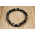 thumbnail image 2 of Natural Moss Agate 8mm Round Shape Smooth Cut Beads Stretchable Bracelet for Men & Women., 2 of 3