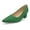 Green, variant on Women's Pointed Toe Pumps, 2 Inches Slip On Low Chunky Block Heels, Padded Latex Cushion, Blue,Size 9