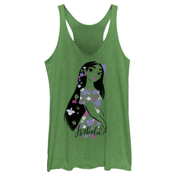 Women's Encanto Isabela Portrait Magical Floral Powers  Racerback Tank Top Envy Green Small