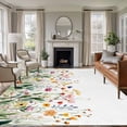 thumbnail image 3 of Wildflower Floral Area&nbsp;Rug 5x8ft Watercolor Spring Flower Leaves Rustic Non-Slip&nbsp;Washable Square&nbsp;Rugs Soft Felt Indoor Floor Mat for Bedroom Kitchen Living Room Bathroom, 3 of 9