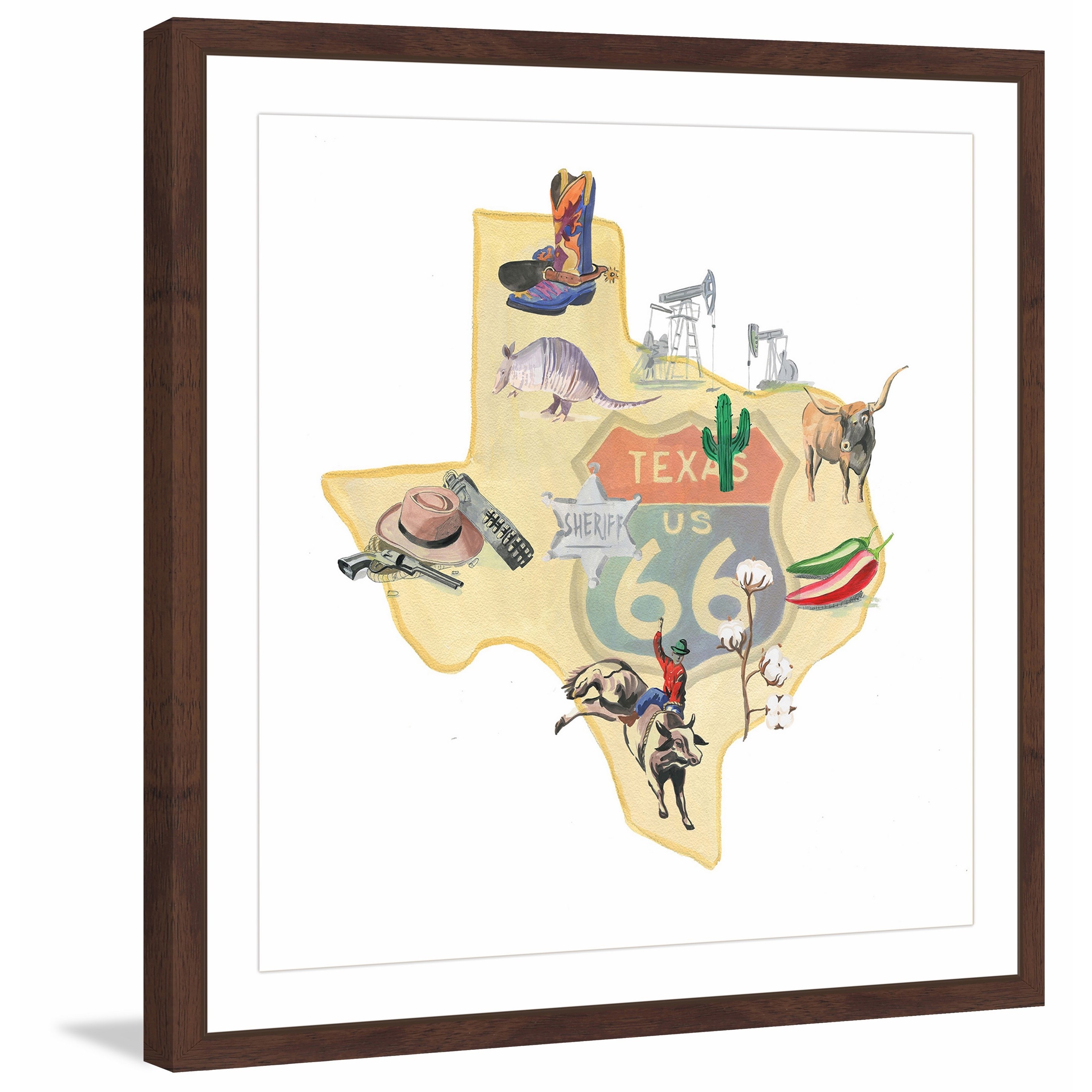"It's All Texas 2" Framed Painting Print