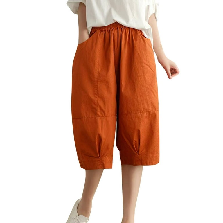 GWAABD Design Mini Flare Pants Women Women Summer Elastic Waisted