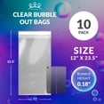 thumbnail image 2 of Clear Bubble Out Bags, 12 x 23.5 Inches. Pack of 10 Polyethylene Self Seal Bubble Pouches. Cushioning Clear Bubble Bags for Packing. Clear Bubble Envelopes. Clear Bubble Out Pouches, 2 of 7