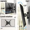 thumbnail image 6 of MountFTV Full Motion TV Wall Mount with 180° Rotation for Most 26–50 inch TVs, TV Monitor Wall Mount Bracket holds up to 55lbs, Max 400x400mm, 6 of 8