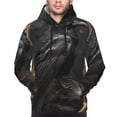 thumbnail image 2 of Bingfone Gothic Raven Portrait Men's Drawstring Hoodie Long Sleeve Pocket Sweatshirts-Large, 2 of 6