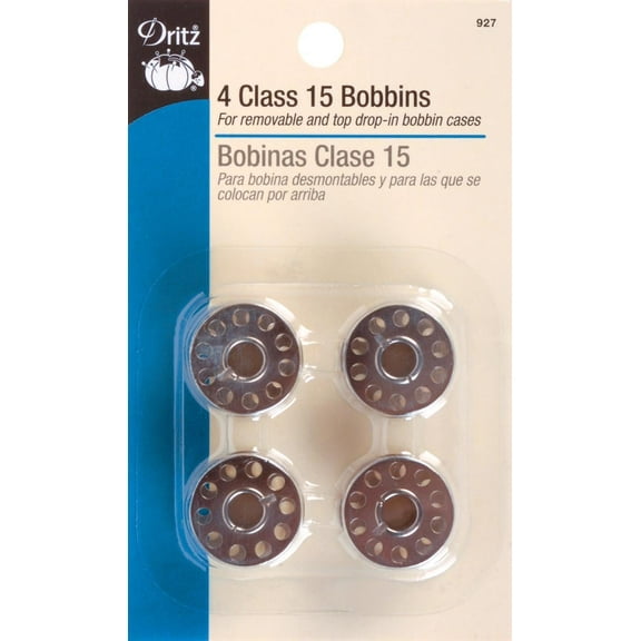 Dritz Class 15 Bobbins - Metal, Pkg of 4