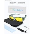TINHAO Night Driving Wrap Around Glasses Fit Over Glasses for Men Women