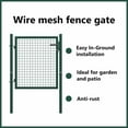 thumbnail image 4 of vidaXL Fence Gate Metal Fence Post Garden Gate for Outdoor Patio Steel Green, 4 of 11