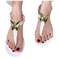 thumbnail image 3 of XDDST Women's Dress Sandals Flip Flops Ladies Summer Rhinestone Butterfly Jelly Clip Toe Beach Big Size Flat Transparent Sandals White, 3 of 5