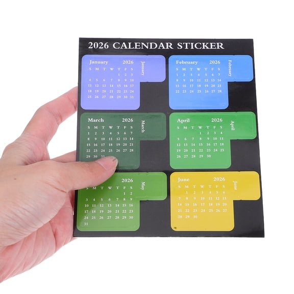 OULII Assorted Color 2026 Monthly Calendar Stickers for School Planners 2Set