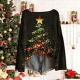 thumbnail image 5 of yardsong Long Sleeve Xmas Trees Pullover for Women - Boat Neck Imitation Ugly Christmas Sweater Graphic Holiday Tops Multicolor,XXL, 5 of 5