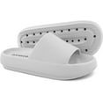 thumbnail image 4 of VENECORE Nube Pillow Slippers For Women and Men House Shoes, Shower Slide, Cloud Slippers, Bathroom Shoes Cushioned Thick Sole Beach Sandals, Lightweight Non-Slip Sandals, Grey, 260, 4 of 7