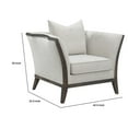 thumbnail image 5 of 41 Inch Flared Arm Accent Chair, Soft Beige Fabric and Rich Brown Wood, 5 of 5
