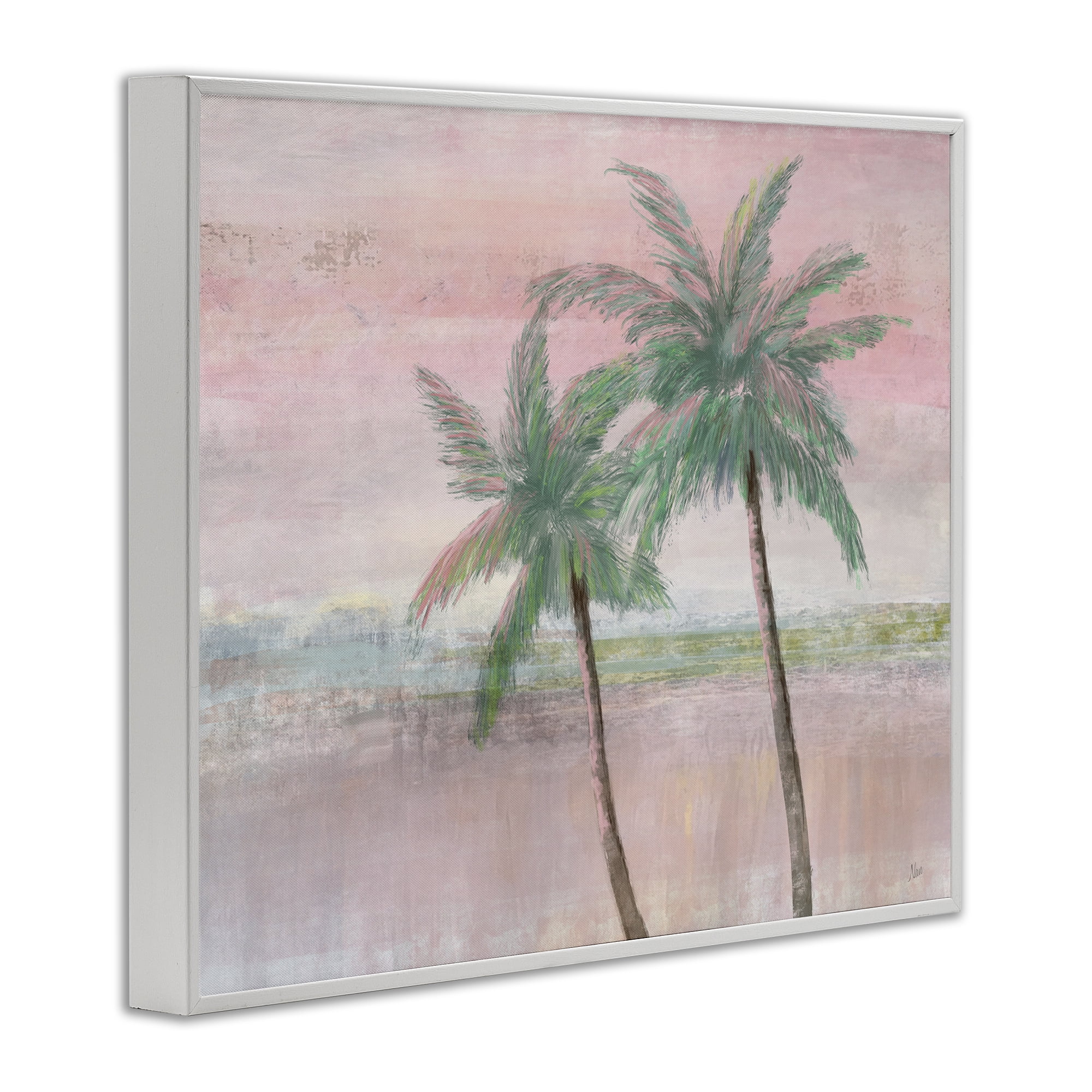 Stupell Industries Sunset Palms at Dusk White Framed Giclee Art, design by Nan